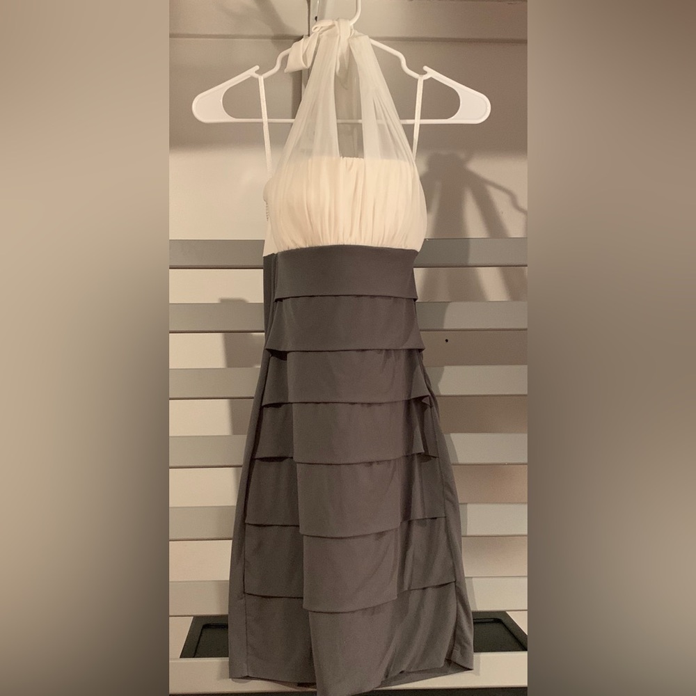Sweet storm fancier dress white and gray classy size small